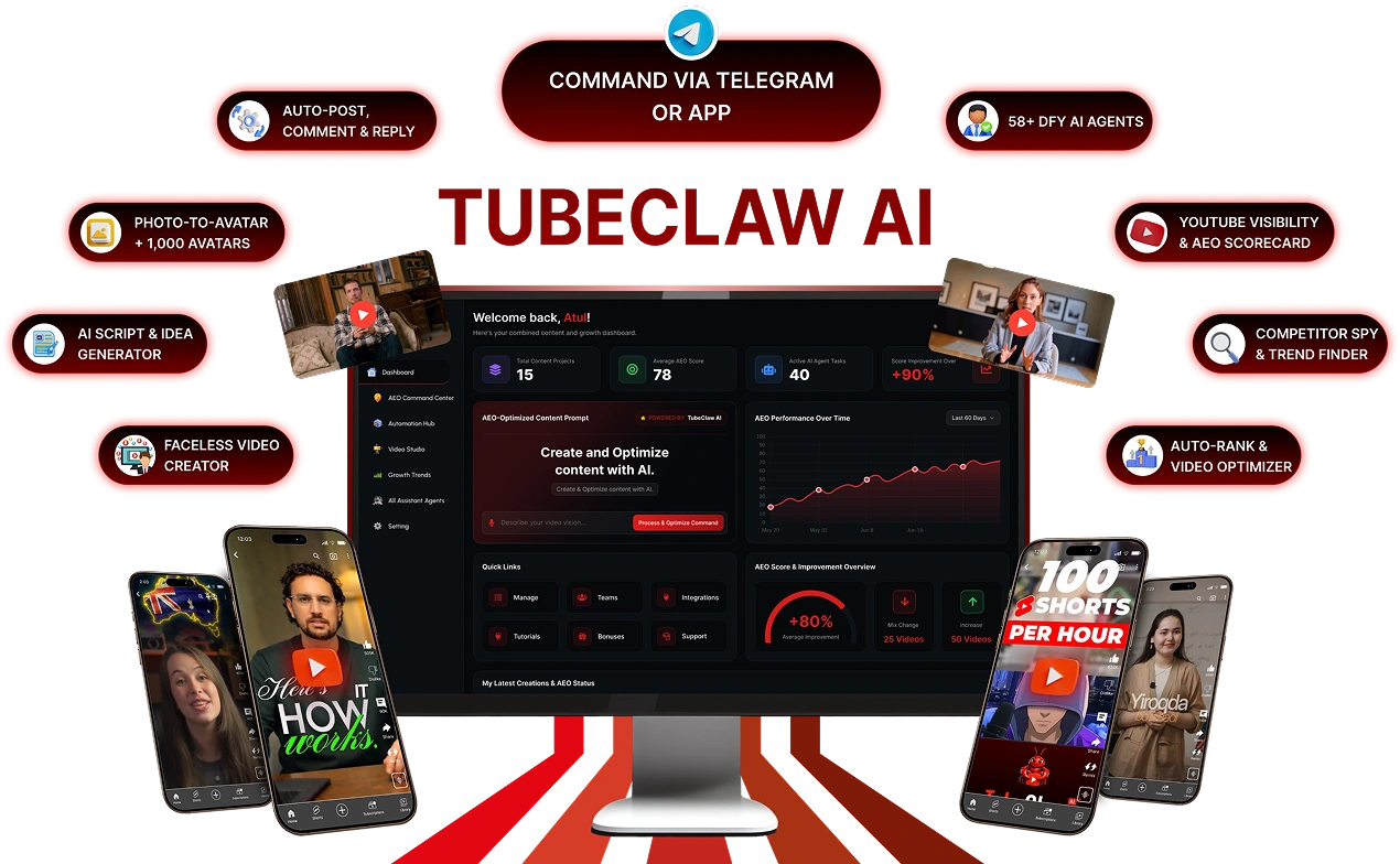 TubeClaw AI – Hands-Free YouTube AI Agent | Official